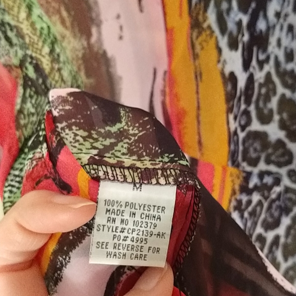 Colorful animal print sheer blouse - Picture 7 of 7